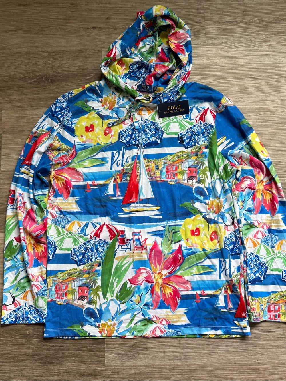 NWT Polo Ralph Lauren Tropical Sailing Hoodie L